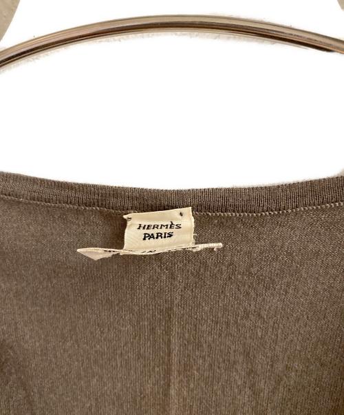 HERMES（エルメス）HERMES (エルメス) Vネックニットベスト ブラウン サイズ:42の古着・服飾アイテム