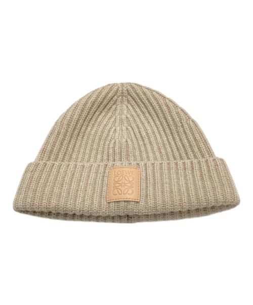 LOEWE（ロエベ）LOEWE (ロエベ) カシミヤ アナグラムニット帽 ベージュ サイズ:-の古着・服飾アイテム