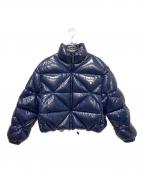 PRADAプラダ）の古着「シャイニーキルティング/ナイロンダウンジャケロゴデザイン /ダウンジャケット」｜ネイビー
