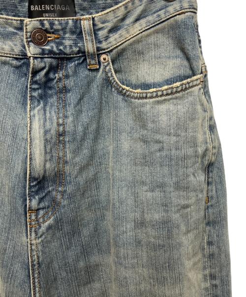 BALENCIAGA（バレンシアガ）BALENCIAGA (バレンシアガ) 25SS/Pull-Up(プルアップ) ウォッシュドデニムパンツ インディゴ サイズ:XSの古着・服飾アイテム