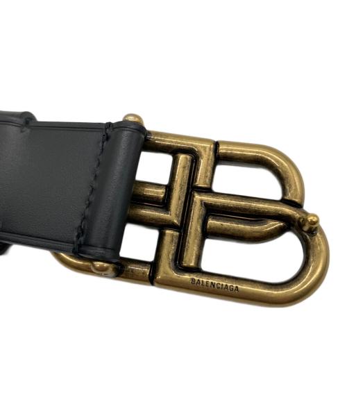 BALENCIAGA（バレンシアガ）BALENCIAGA (バレンシアガ) BBロゴレザーベルト ブラック サイズ:80の古着・服飾アイテム