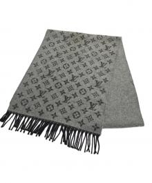 LOUIS VUITTON（ルイ ヴィトン）の古着「カシミヤ混 モノグラグラディエントムマフラー」｜グレー