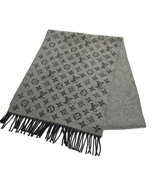 LOUIS VUITTON（ルイ ヴィトン）LOUIS VUITTON (ルイ ヴィトン) カシミヤ混 モノグラグラディエントムマフラー グレーの古着・服飾アイテム