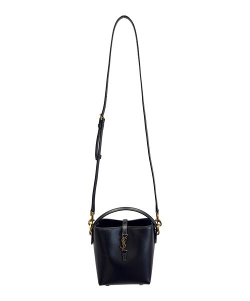 Saint Laurent Paris（サンローランパリ）Saint Laurent Paris (サンローランパリ) LE37 MINI/カサンドラ/バケット2WAYショルダーバッグ ブラックの古着・服飾アイテム