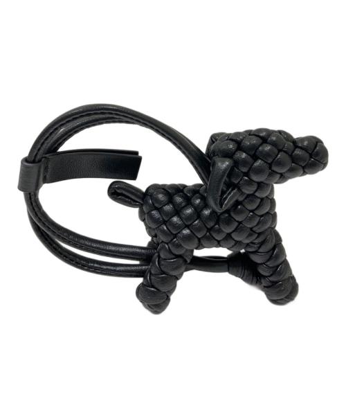 BOTTEGA VENETA（ボッテガベネタ）BOTTEGA VENETA (ボッテガベネタ) イントレチャートドッグチャーム ブラックの古着・服飾アイテム