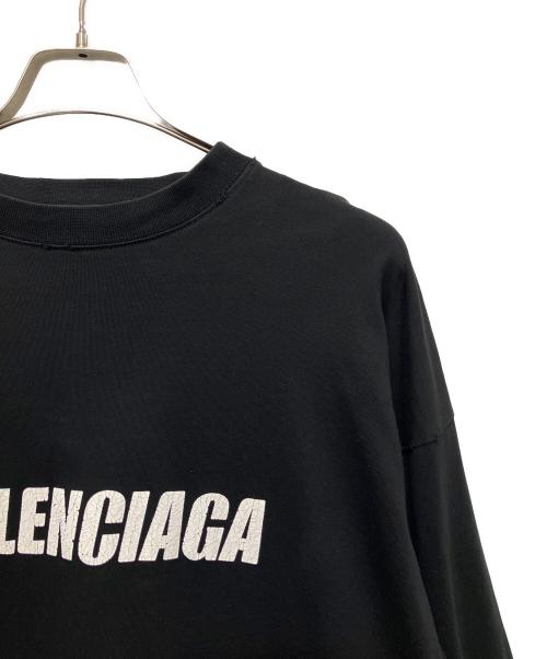 BALENCIAGA（バレンシアガ）BALENCIAGA (バレンシアガ) ダメージ加工ロゴカットソー ブラック サイズ:Lの古着・服飾アイテム