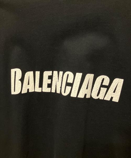 BALENCIAGA（バレンシアガ）BALENCIAGA (バレンシアガ) ダメージ加工ロゴカットソー ブラック サイズ:Lの古着・服飾アイテム