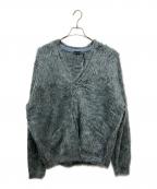 LAD MUSICIANラッドミュージシャン）の古着「MIX SHAGGY CARDIGAN」｜グレー系