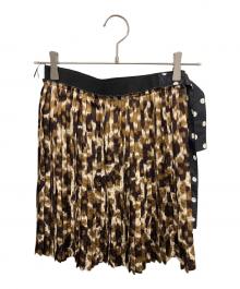 LOUIS VUITTON（ルイ ヴィトン）の古着「プリーツ レオパードスカート」｜ブラウン×ブラック