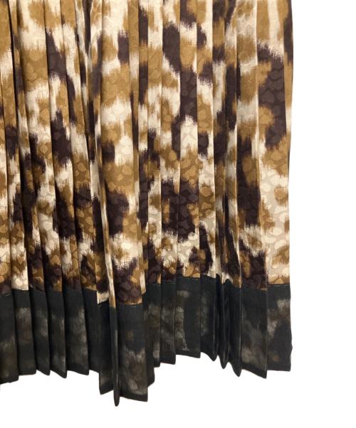 LOUIS VUITTON（ルイ ヴィトン）LOUIS VUITTON (ルイ ヴィトン) プリーツ レオパードスカート ブラウン×ブラック サイズ:34の古着・服飾アイテム