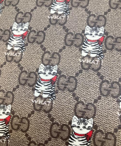 GUCCI（グッチ）GUCCI (グッチ) プリントショルダーバッグ　	814014 ベージュ×レッド 未使用品の古着・服飾アイテム