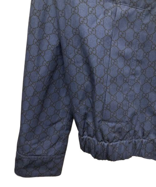 GUCCI（グッチ）GUCCI (グッチ) 25ss GGコットン ウェブ ストライプブルゾン ネイビー サイズ:50の古着・服飾アイテム