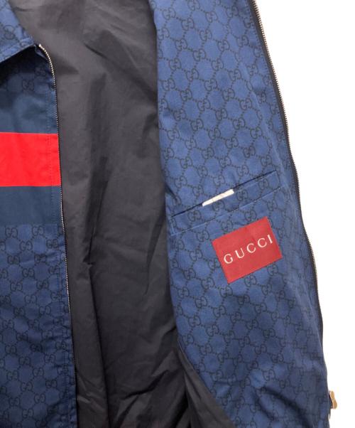 GUCCI（グッチ）GUCCI (グッチ) 25ss GGコットン ウェブ ストライプブルゾン ネイビー サイズ:50の古着・服飾アイテム