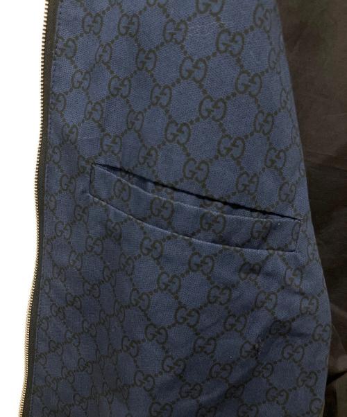 GUCCI（グッチ）GUCCI (グッチ) 25ss GGコットン ウェブ ストライプブルゾン ネイビー サイズ:50の古着・服飾アイテム