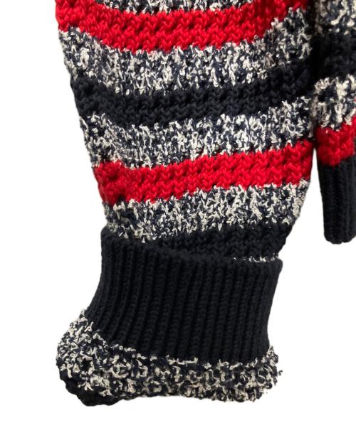 GUCCI（グッチ）GUCCI (グッチ) GGボタン ボーダーカーディガン ネイビー×レッド サイズ:Lの古着・服飾アイテム