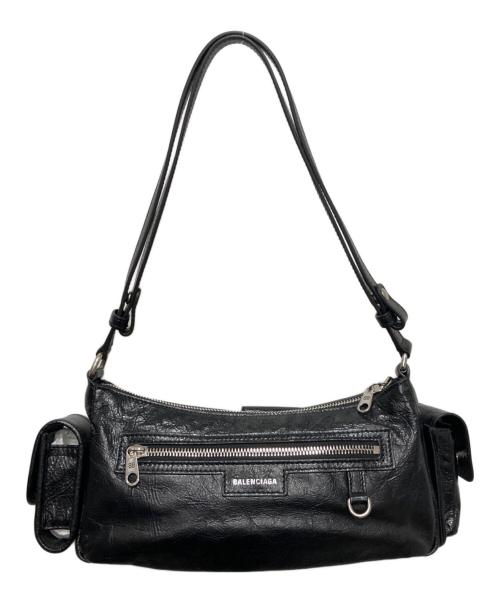 BALENCIAGA（バレンシアガ）BALENCIAGA (バレンシアガ) Superbusy/スーパービジー レザー マルチポケット スリングバッグ ブラックの古着・服飾アイテム