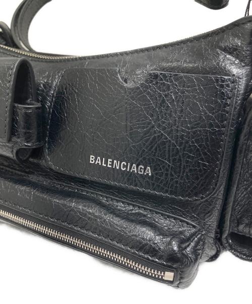 BALENCIAGA（バレンシアガ）BALENCIAGA (バレンシアガ) Superbusy/スーパービジー レザー マルチポケット スリングバッグ ブラックの古着・服飾アイテム