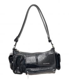 BALENCIAGA（バレンシアガ）の古着「Superbusy/スーパービジー レザー マルチポケット スリングバッグ」｜ブラック