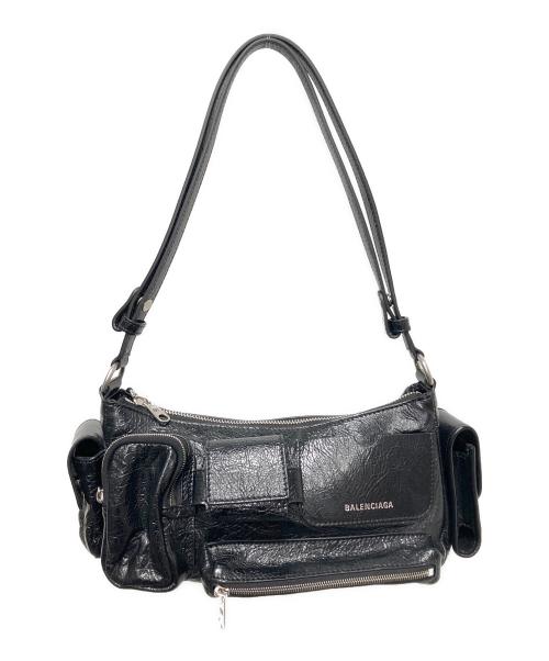 BALENCIAGA（バレンシアガ）BALENCIAGA (バレンシアガ) Superbusy/スーパービジー レザー マルチポケット スリングバッグ ブラックの古着・服飾アイテム