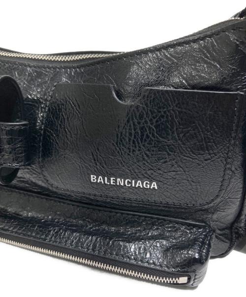 BALENCIAGA（バレンシアガ）BALENCIAGA (バレンシアガ) Superbusy/スーパービジー レザー マルチポケット スリングバッグ ブラックの古着・服飾アイテム