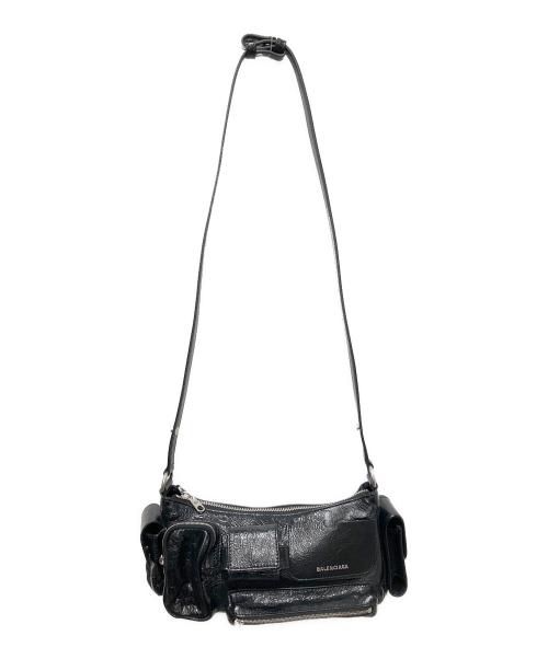 BALENCIAGA（バレンシアガ）BALENCIAGA (バレンシアガ) Superbusy/スーパービジー レザー マルチポケット スリングバッグ ブラックの古着・服飾アイテム
