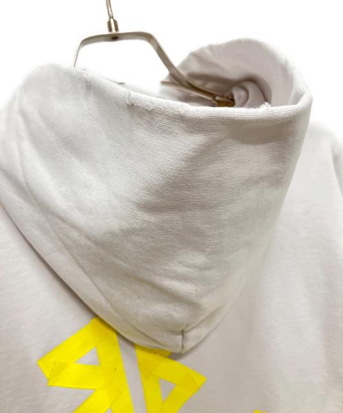 BALENCIAGA（バレンシアガ）BALENCIAGA (バレンシアガ) Tape Typeプルオーバーフーディ ホワイト×イエロー サイズ:XXSの古着・服飾アイテム