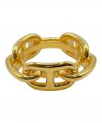 HERMESエルメス）の古着「シェーヌダンクルスカーフリング」｜ゴールド