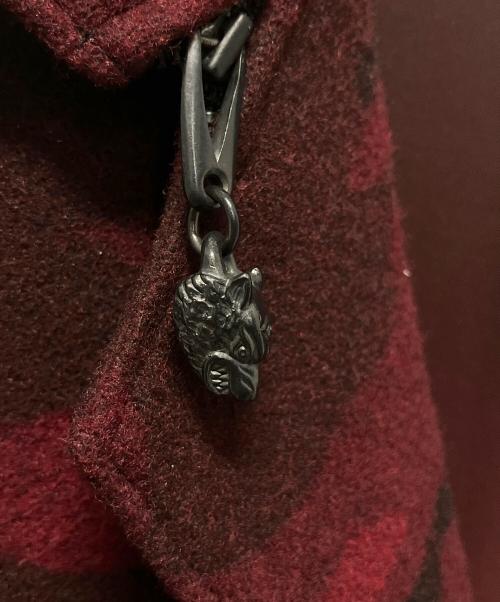 Yohji Yamamoto pour homme（ヨウジヤマモト プールオム）Yohji Yamamoto pour homme (ヨウジヤマモト プールオム) 14AW ジップアップミリタリー ウール ロング コート/迷彩柄/レッド/ レッド サイズ:3の古着・服飾アイテム
