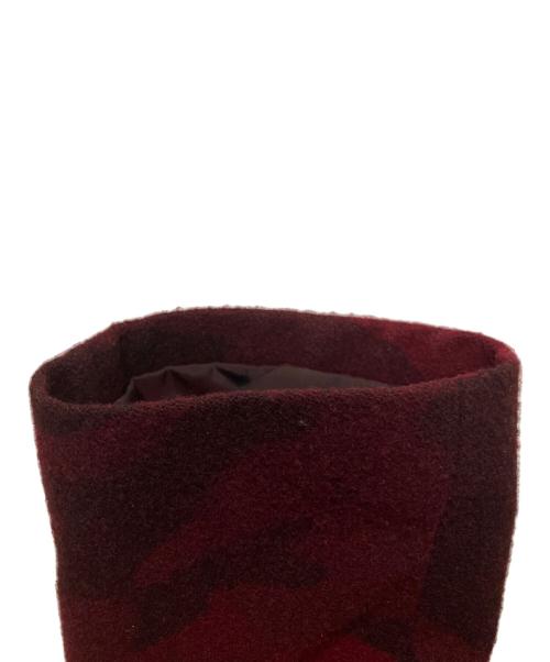 Yohji Yamamoto pour homme（ヨウジヤマモト プールオム）Yohji Yamamoto pour homme (ヨウジヤマモト プールオム) 14AW ジップアップミリタリー ウール ロング コート/迷彩柄/レッド/ レッド サイズ:3の古着・服飾アイテム