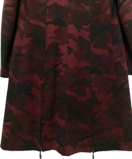 Yohji Yamamoto pour homme（ヨウジヤマモト プールオム）Yohji Yamamoto pour homme (ヨウジヤマモト プールオム) 14AW ジップアップミリタリー ウール ロング コート/迷彩柄/レッド/ レッド サイズ:3の古着・服飾アイテム