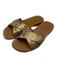 CELINE（セリーヌ）の古着「パイソンベルトサンダル」｜ブラウン