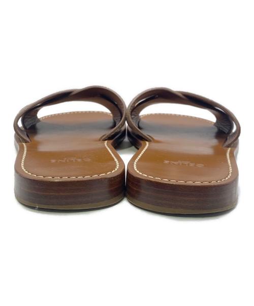 CELINE（セリーヌ）CELINE (セリーヌ) パイソンベルトサンダル ブラウン サイズ:36の古着・服飾アイテム