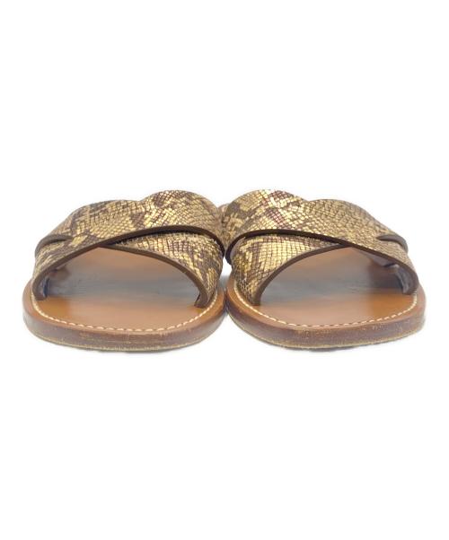CELINE（セリーヌ）CELINE (セリーヌ) パイソンベルトサンダル ブラウン サイズ:36の古着・服飾アイテム