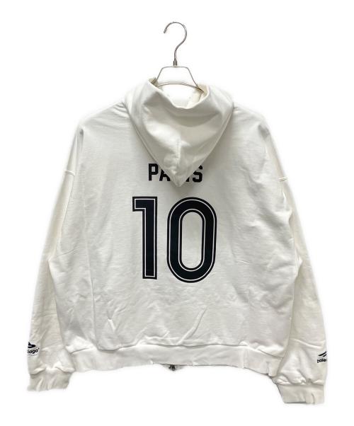BALENCIAGA（バレンシアガ）BALENCIAGA (バレンシアガ) Paris Soccerフーデットスウェット ホワイト サイズ:Mの古着・服飾アイテム