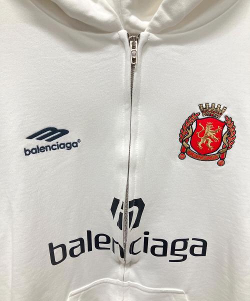 BALENCIAGA（バレンシアガ）BALENCIAGA (バレンシアガ) Paris Soccerフーデットスウェット ホワイト サイズ:Mの古着・服飾アイテム
