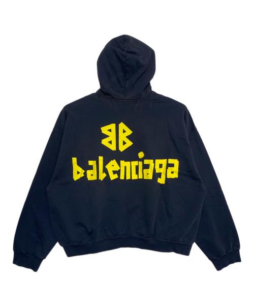 BALENCIAGA（バレンシアガ）BALENCIAGA (バレンシアガ) Tape Typeプルオーバーフーディ ネイビー サイズ:XLの古着・服飾アイテム