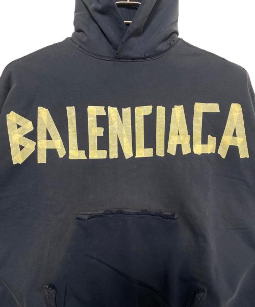 BALENCIAGA（バレンシアガ）BALENCIAGA (バレンシアガ) Tape Typeプルオーバーフーディ ネイビー サイズ:XLの古着・服飾アイテム