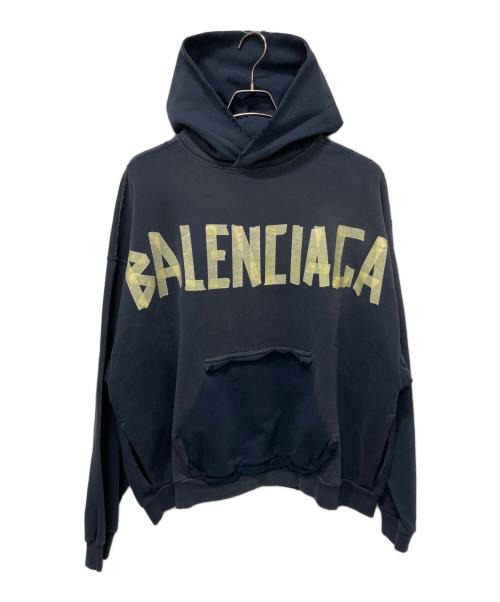 BALENCIAGA（バレンシアガ）BALENCIAGA (バレンシアガ) Tape Typeプルオーバーフーディ ネイビー サイズ:Lの古着・服飾アイテム