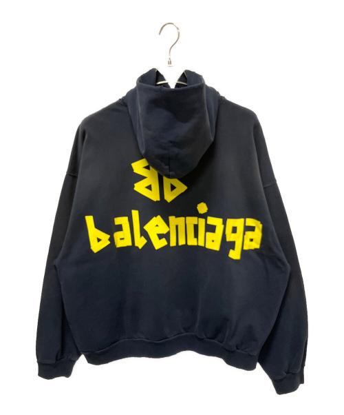 BALENCIAGA（バレンシアガ）BALENCIAGA (バレンシアガ) Tape Typeプルオーバーフーディ ネイビー サイズ:Lの古着・服飾アイテム