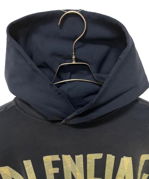 BALENCIAGA（バレンシアガ）BALENCIAGA (バレンシアガ) Tape Typeプルオーバーフーディ ネイビー サイズ:Lの古着・服飾アイテム