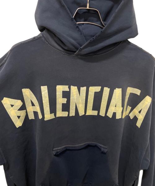 BALENCIAGA（バレンシアガ）BALENCIAGA (バレンシアガ) Tape Typeプルオーバーフーディ ネイビー サイズ:Lの古着・服飾アイテム