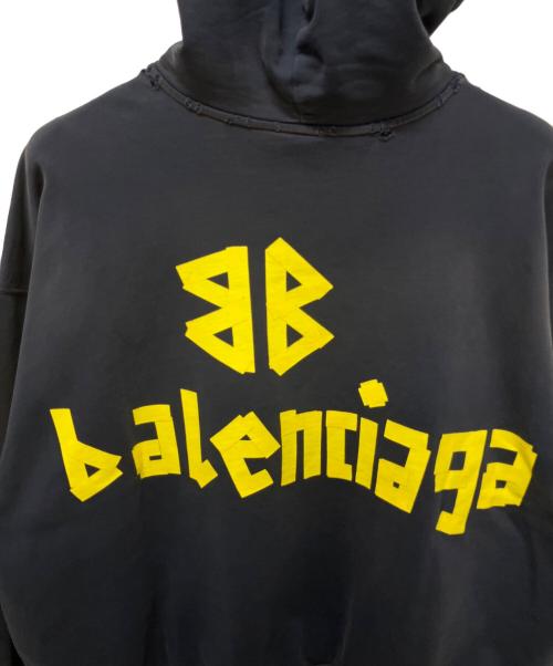 BALENCIAGA（バレンシアガ）BALENCIAGA (バレンシアガ) Tape Typeプルオーバーフーディ ネイビー サイズ:Lの古着・服飾アイテム