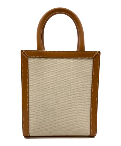 CELINE（セリーヌ）CELINE (セリーヌ) ミニバーティカルカバ　 ブラウン×ホワイトの古着・服飾アイテム