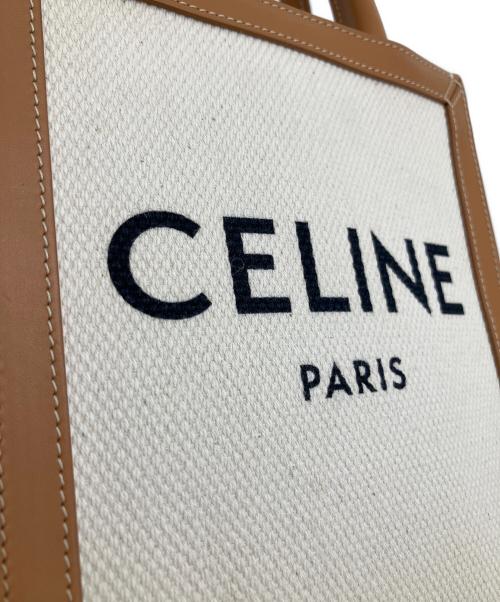CELINE（セリーヌ）CELINE (セリーヌ) ミニバーティカルカバ　 ブラウン×ホワイトの古着・服飾アイテム