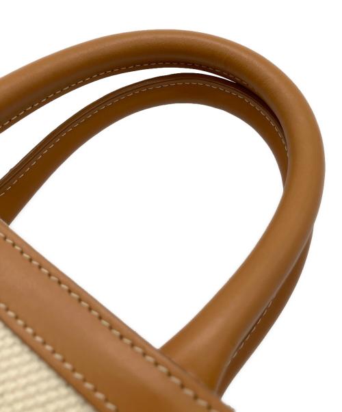 CELINE（セリーヌ）CELINE (セリーヌ) ミニバーティカルカバ　 ブラウン×ホワイトの古着・服飾アイテム