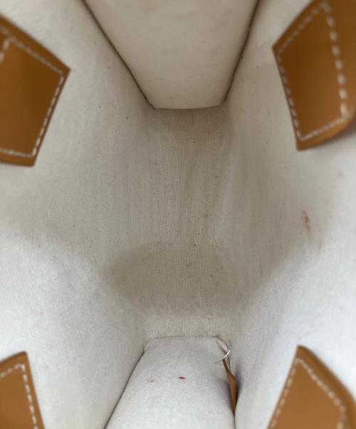 CELINE（セリーヌ）CELINE (セリーヌ) ミニバーティカルカバ　 ブラウン×ホワイトの古着・服飾アイテム