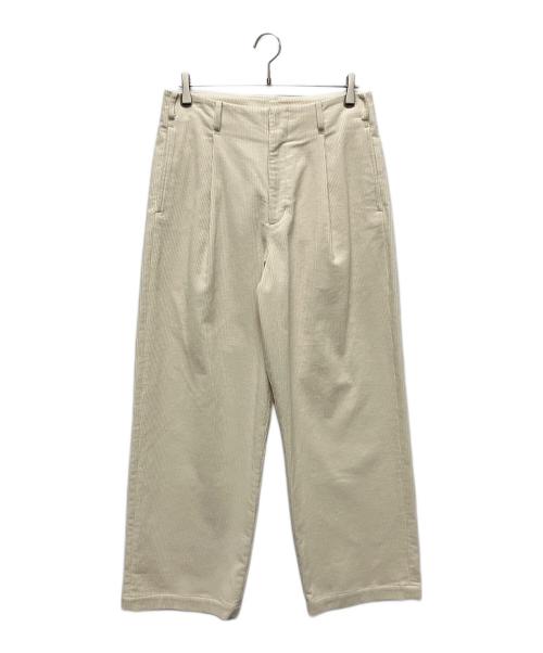 eL（エル）eL (エル) コーデュロイ タックワイドパンツ アイボリー サイズ:34の古着・服飾アイテム