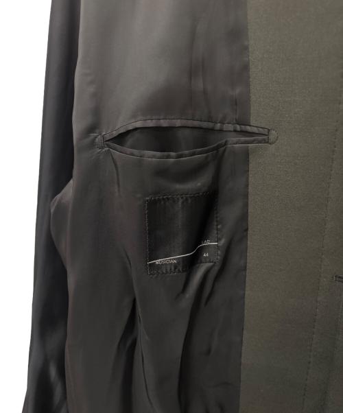 LAD MUSICIAN（ラッドミュージシャン）LAD MUSICIAN (ラッドミュージシャン) WOOL GABARDINE FLIGHT JACKET/ノーカラーウールジャケット カーキ サイズ:44の古着・服飾アイテム