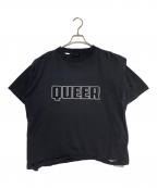 BALENCIAGAバレンシアガ）の古着「QUEER ロゴTシャツ」｜ブラック