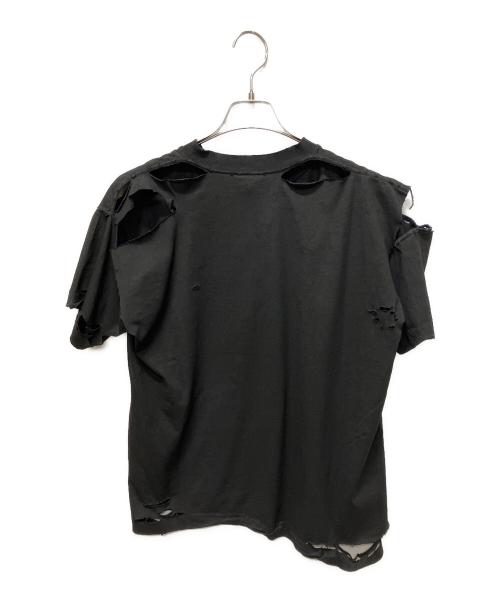 BALENCIAGA（バレンシアガ）BALENCIAGA (バレンシアガ) EMO ロゴTシャツ/ボクシーデストロイTシャツ/ダメージ加工/ ブラック サイズ:XSの古着・服飾アイテム